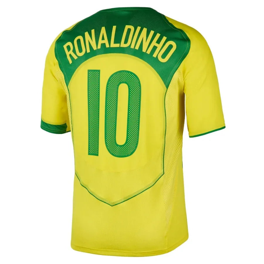Brazil 2004 Ronaldinho #10 Retro Jersey