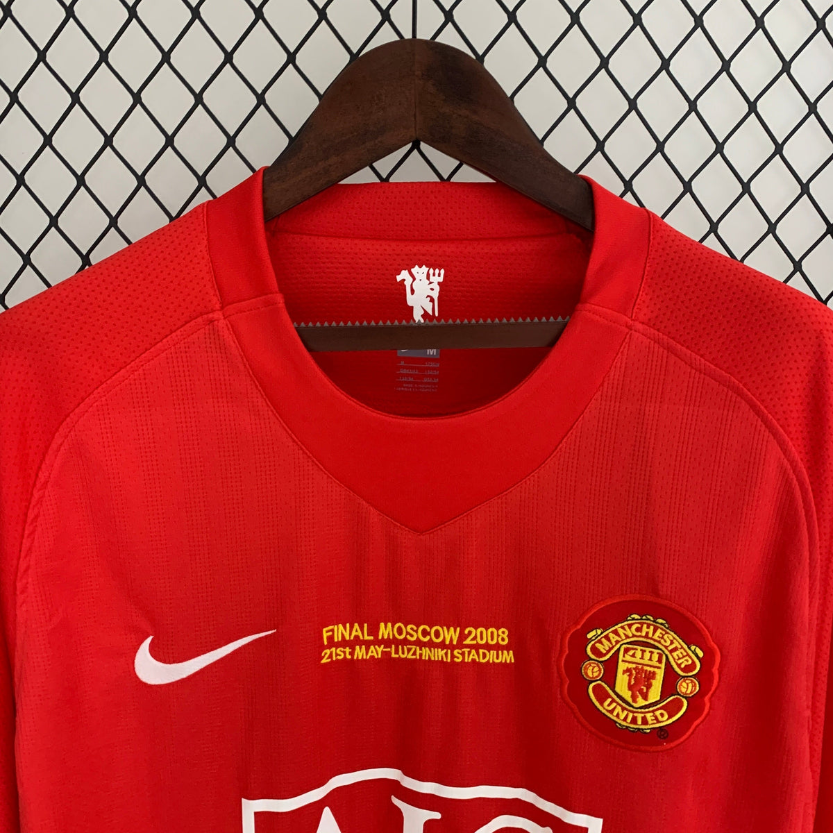 Manchester United 2007/08 Home Long Sleeve Retro Jersey Champions League 2008 Final