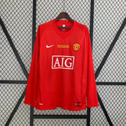 Manchester United 2007/08 Home Long Sleeve Retro Jersey Champions League 2008 Final