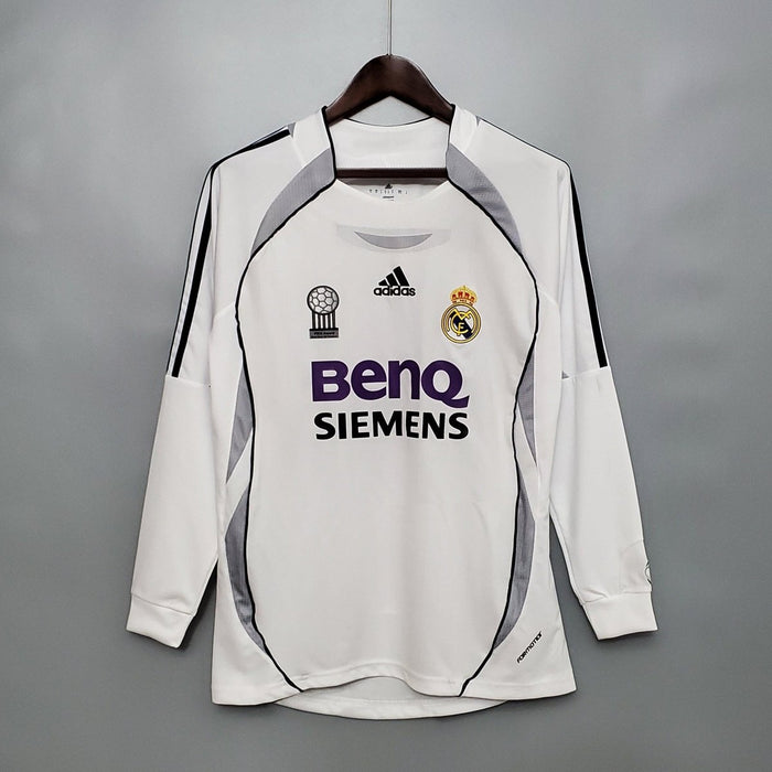 Real Madrid 06/07 Home Retro Long Sleeve Jersey